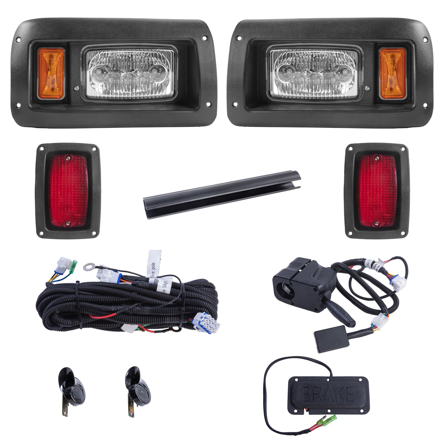 Club Car DS LED High Low Beam Light Kit with Brake Pad 12-48 volt