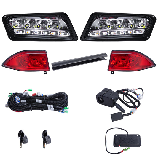 Club Car Tempo LED High Low Beam Light Kit with Brake Pad 12-48 volt