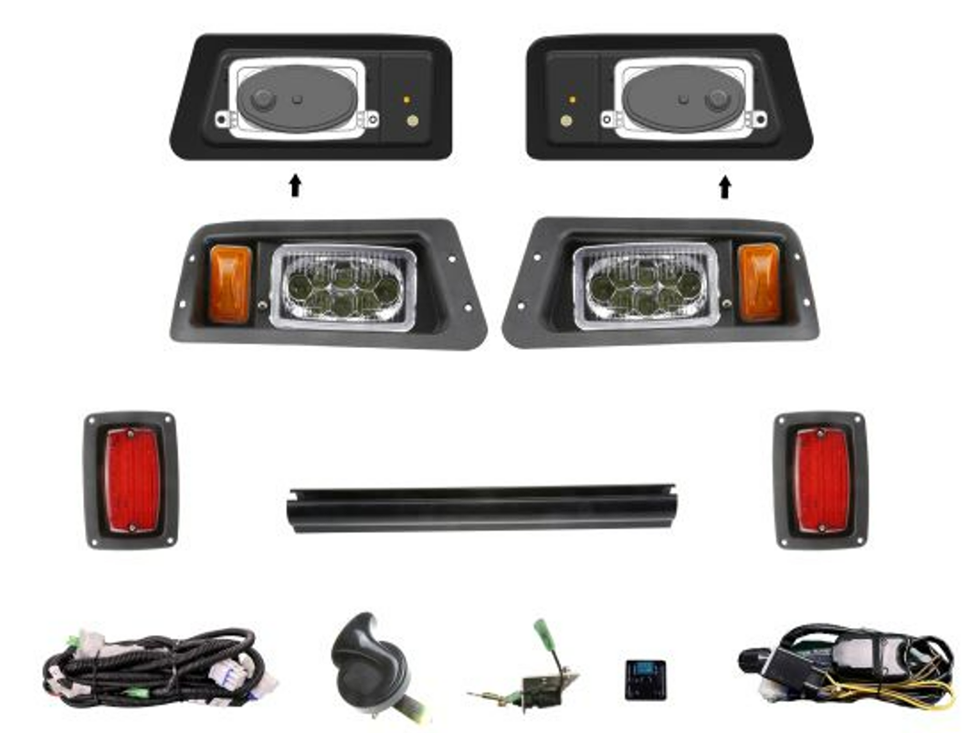 Yamaha G14, G16, G19, G22 Deluxe Golf Cart LED Headlight and Tail Light Kit