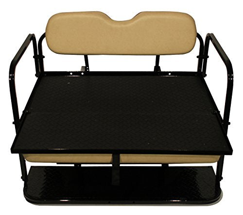 LUXCART™ Club Car Precedent Golf Cart Rear Flip Flop Seat Kit - Color: BUFF